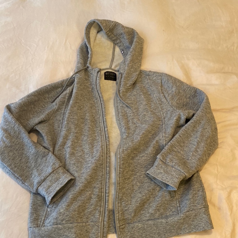 Figs grey zip up hoodie